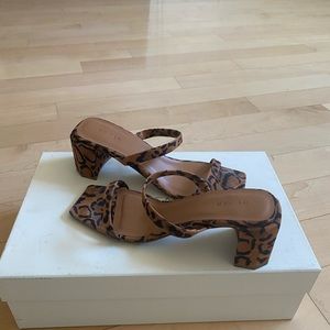 BY FAR Tanya Sandals in Suede Leopard